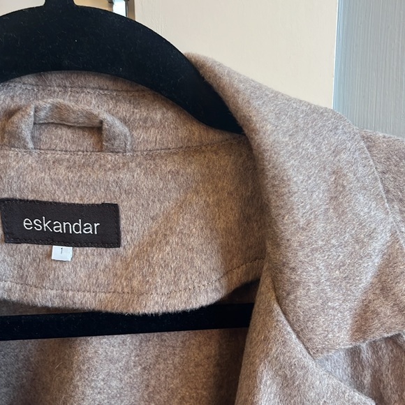Eskandar cashmere mink tan brown swing jacket open oversized flowy size 1 - Picture 8 of 15